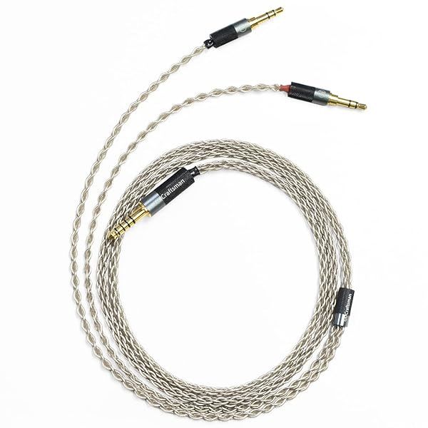 GUCraftsman 6N Single Crystal Silver Upgrade Cable for HIFIMAN Headphones 3.5mm 4.4mm 4Pin XLR Compatible with SUSVARA Ananda SUNDARA XS HE1000se