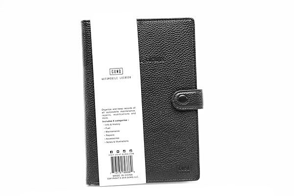 GUWQ Vehicle Maintenance and Fuel Log Book Automotive Car Care Record Journal Faux Leather Notebook for Gas Receipt Expenses Mileage
