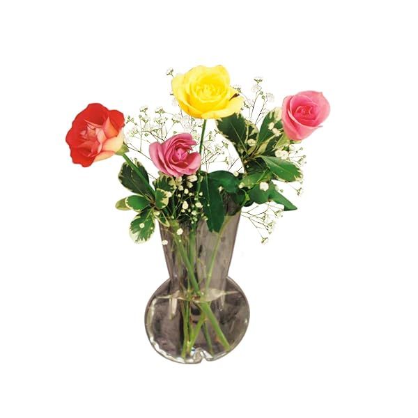 Gadjit Vinyl Window Vase Bulb Style Suction Cup for Flowers and Greenery Clear Flexible Design