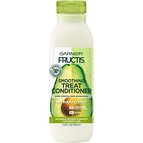 Garnier Fructis Smoothing Treat Conditioner with Avocado - 98% Natural, Nourishing Formula for Frizzy Hair, 11.8 Fl Oz