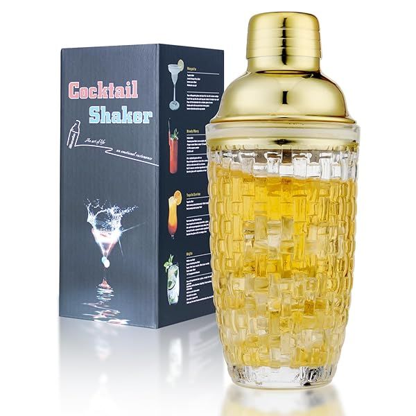 Gbuxska Cocktail Shaker Set with Jigger Mixing Spoon and Muddler Ideal for Home Bar Accessories and Making Cocktails and Protein Shakes Silver