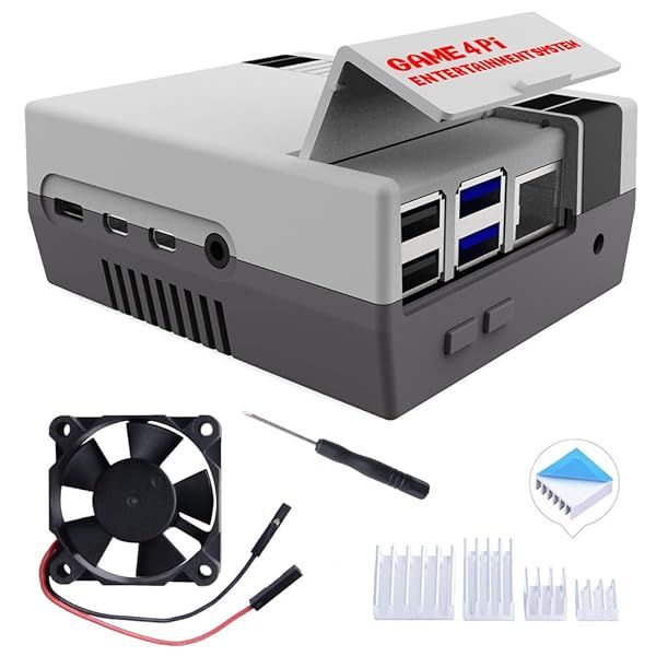 GeeekPi Raspberry Pi 4 Case with Cooling Fan & Heatsink - Perfect for Retro Gaming & Model B/4B