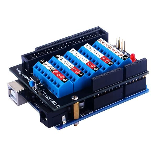 GeeekPi Screw Terminal Hat for Arduino UNO GPIO Expansion Board with Horn Socket Connector and Breakout Module
