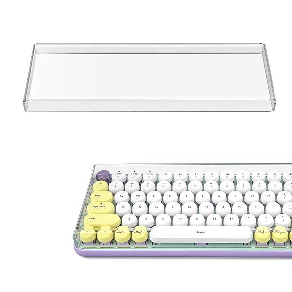 Geekria Keyboard Dust Cover for 75% Compact 84 Key Keyboards Compatible with Logitech MX Mechanical Mini Keychron K2 Clear Acrylic