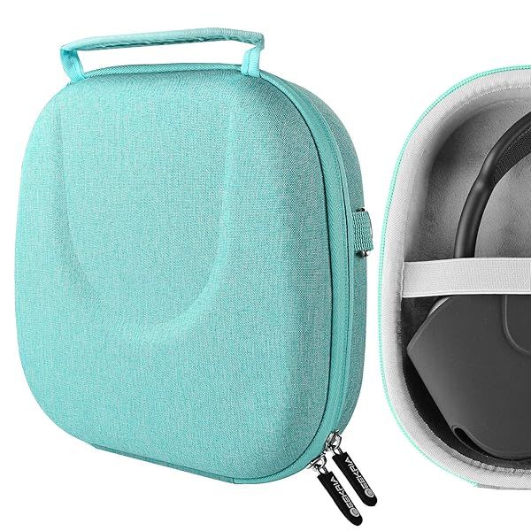 Geekria Shield Headphones Case for AirPods Max Hard Shell Travel Bag with Cable Storage Green