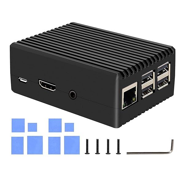 Geekworm Raspberry Pi 3 B Plus Case Aluminum Alloy Heavy Duty Cooling Metal Case with Heatsink Compatible with Raspberry Pi 3 Model B