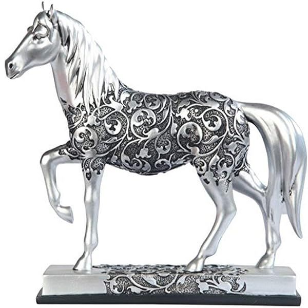 "Buy George S. Chen Silver Engraved Horse Trotting Statue 7.25" - Elegant Home Decor"