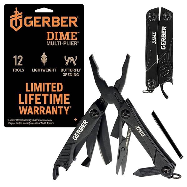 Gerber Gear Dime 12-in-1 Mini EDC Multitool: Perfect Pocket Knife & Keychain Gift for Men