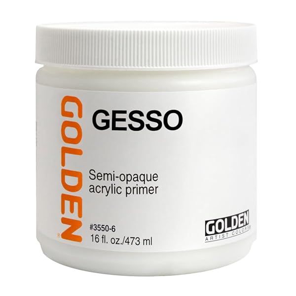 Buy GOLDEN Professional Acrylic Gesso 16 fl. oz. - Opaque Art Primer for Artists