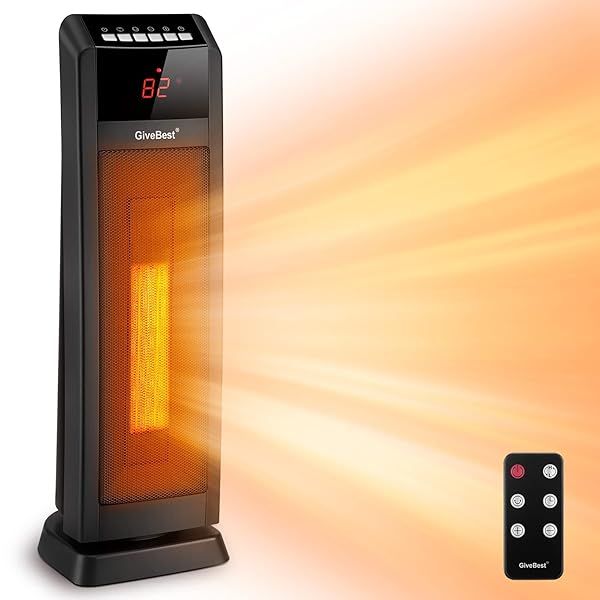 "Best 24" Ceramic Tower Space Heater for Large Rooms - Remote Control, Timer & Safety Features"