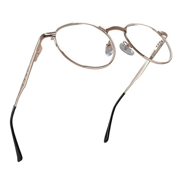 Gold Metal Wire Rimmed Round Reading Glasses for Men and Women Vintage Style Sturdy Frame Spring Hinges Trendy Cheaters Glasses 1.75