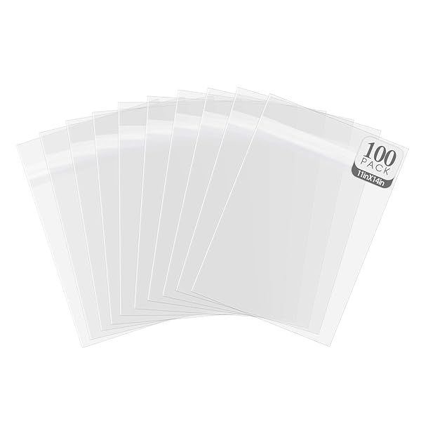 Golden State Art: 100 Clear Bags 11 1/4 x 14 1/8 for 11x14 Matting - Perfect for Framing!