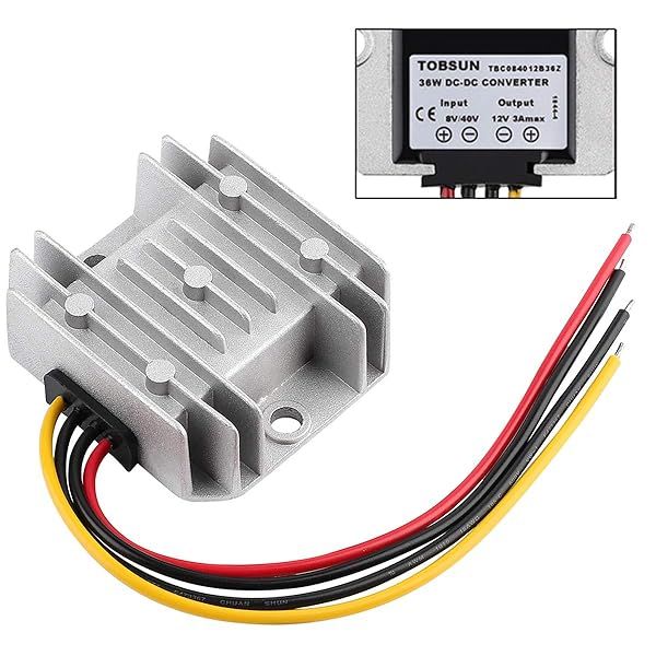 Golf Cart Voltage Reducer Automatic Buck Boost Converter DC 8V-40V to 12V 3A 36W Waterproof Step Down Up Regulator Module