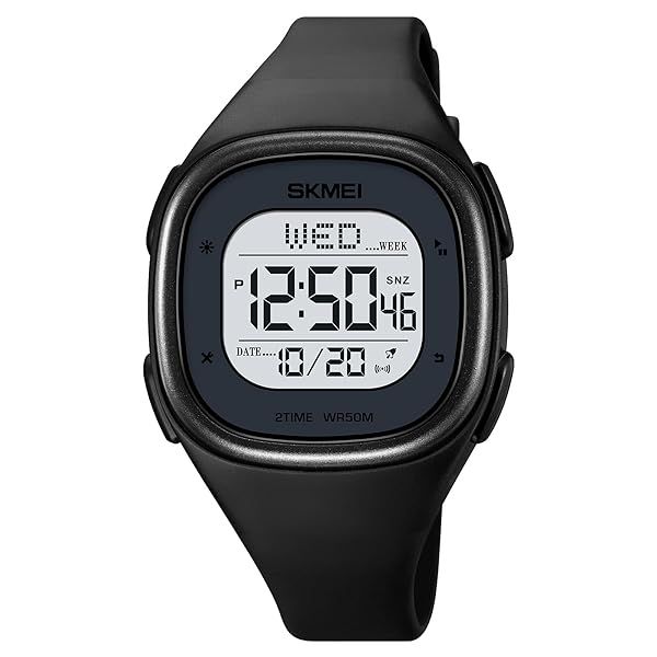 Gosasa Mens Minimalist Square Digital Waterproof Watch for Women Outdoor Sports with Stopwatch Countdown Unisex Design