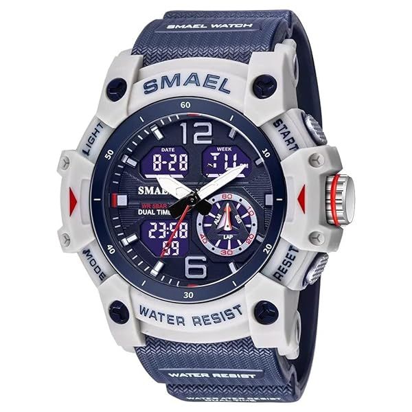 Gosasa Large Dial Transparent Multifunction Digital Watch for Men and Women Casual Dual Display Stopwatch Calendar Unisex Wrist Watch