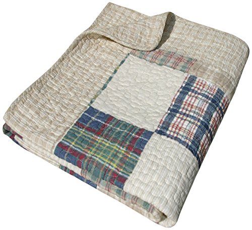 Greenland Home Oxford Tan 100% Cotton Throw Blanket 50 x 60 Inches Cozy Soft Warm Home Decor