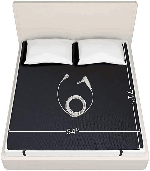 "Grounding Sleep Mat 54"x71" - 100% Conductive Carbon Leatherette for Full Size Comfort"
