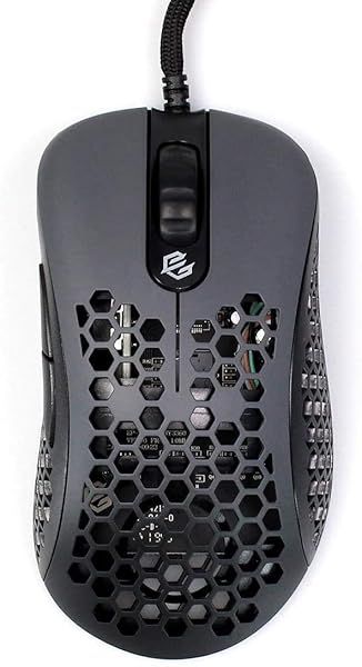 Gwolves Skoll SKL 2020 Edition: Ultra Lightweight 65g RGB Gaming Mouse with 12000 DPI - Black Honeycomb Design