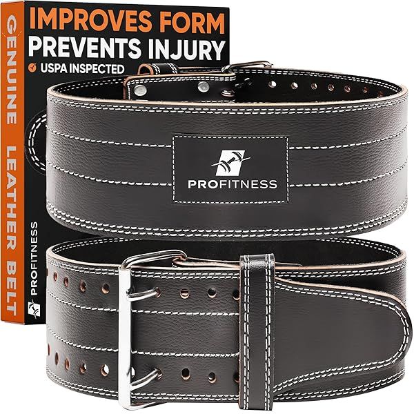 Men's Weight Lifting Gym Belt - X-Large Workout Waist Support for Squats & Deadlifts (Black/White)