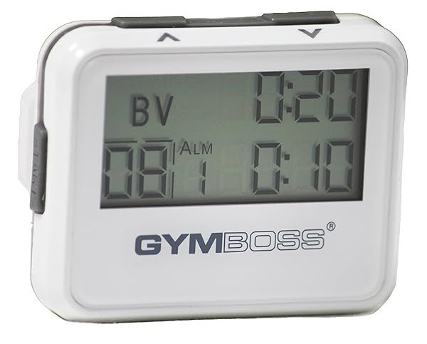 Gymboss Interval Timer & Stopwatch - White/Gray Gloss for Effective Workouts