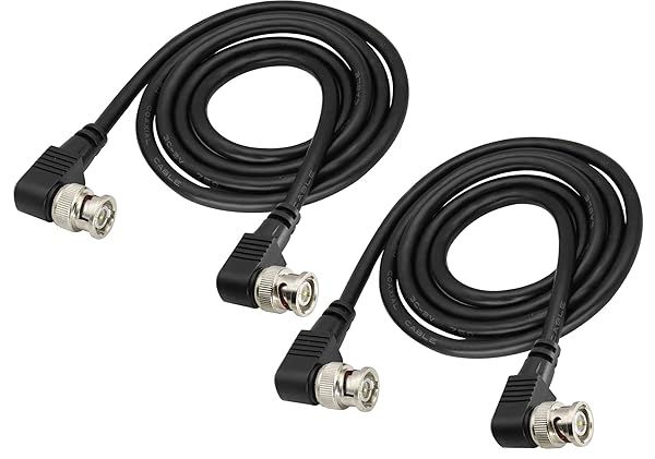 High-Quality HCFeng BNC Right Angle Elbow Cable - 1080P Male to Male for CCTV & Surveillance (1M/3.3ft, 2 Pack)