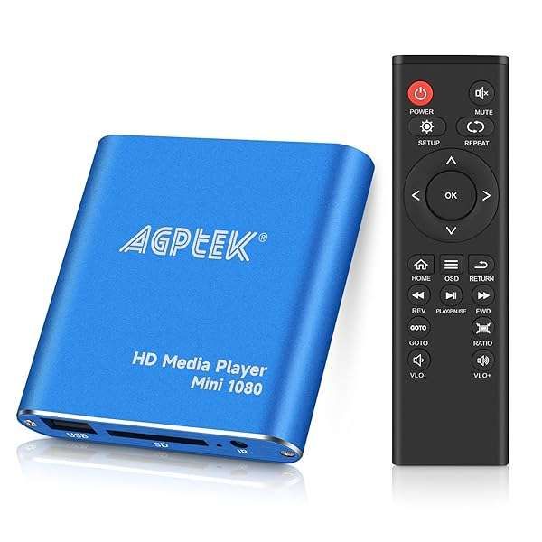 Blue Mini 1080p HDMI Media Player - Supports MKV, MP4, AVI, USB & SD Card