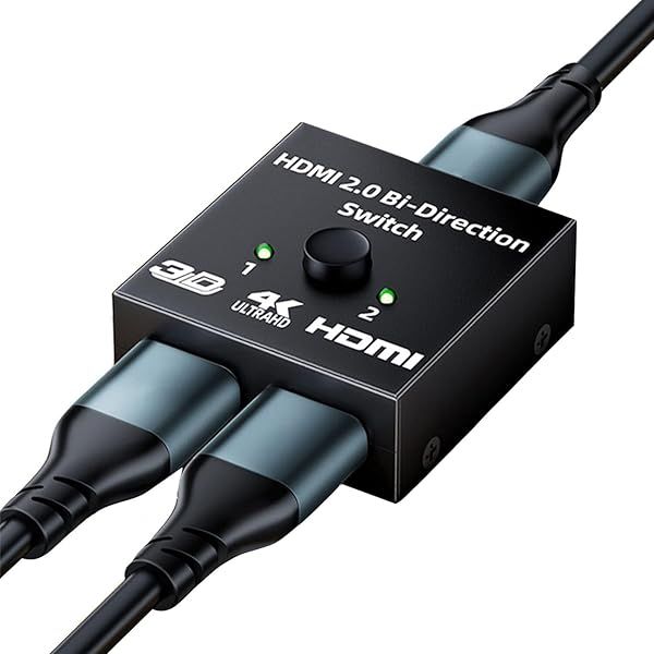 HDMI to Dual HDMI Splitter for 2 Monitors - 4K@60Hz Switcher for Fire Stick, Apple TV, Xbox, PS5, Blu-Ray & HDTV