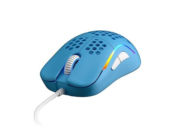 HK Gaming NAOS M Ultra Lightweight Honeycomb Shell Ambidextrous Wired RGB Gaming Mouse 12000 CPI 7 Buttons 59g Blue