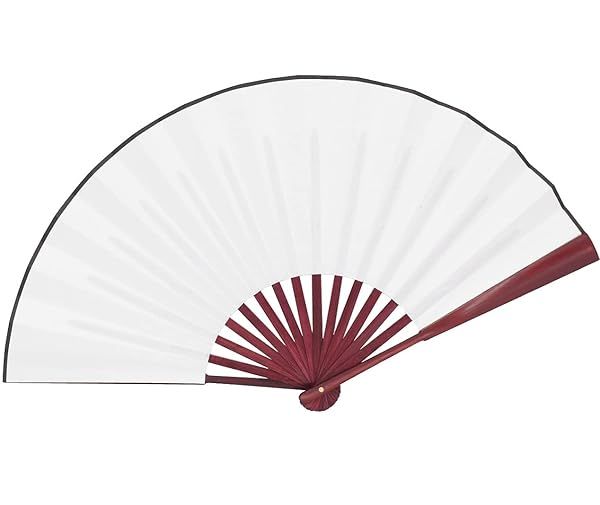 Elegant HONSHEN White Chinese Folding Fan - Bamboo Handcrafted Artistry for Home Decor & Gifts