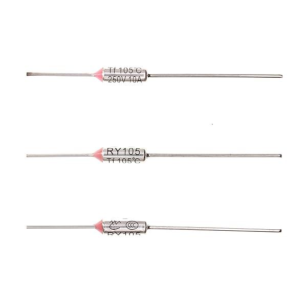 HUABAN 10 Pieces Metal Temperature Thermal Fuse RY105 105 ? 221 ? 10A 250V