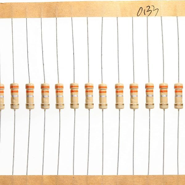 HUABAN 100 Pieces 0.5 Watts 1 2W 0R33 0.33 Ohm 5% Carbon Film Resistor