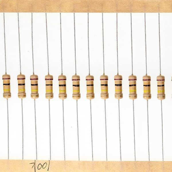 HUABAN 100 Pieces 0.5 Watts 1 2W 100K Ohm 5% Carbon Film Resistor