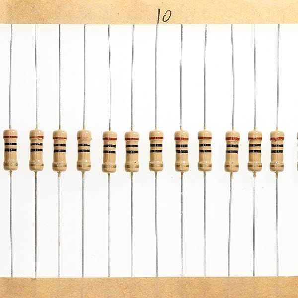 HUABAN 100 Pieces 0.5 Watts 1 2W 10R 10 Ohm 5% Carbon Film Resistor