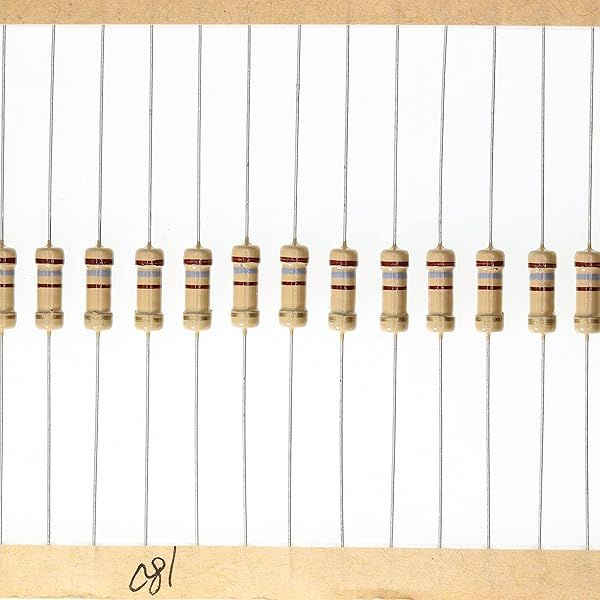 HUABAN 100 Pieces 0.5 Watts 1 2W 180R 180 Ohm 5% Carbon Film Resistor