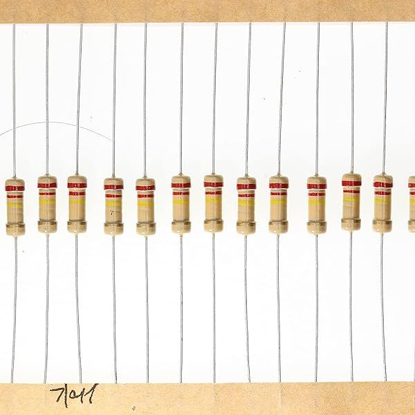 HUABAN 100 Pieces 0.5 Watts 1 2W 220K Ohm 5% Carbon Film Resistor