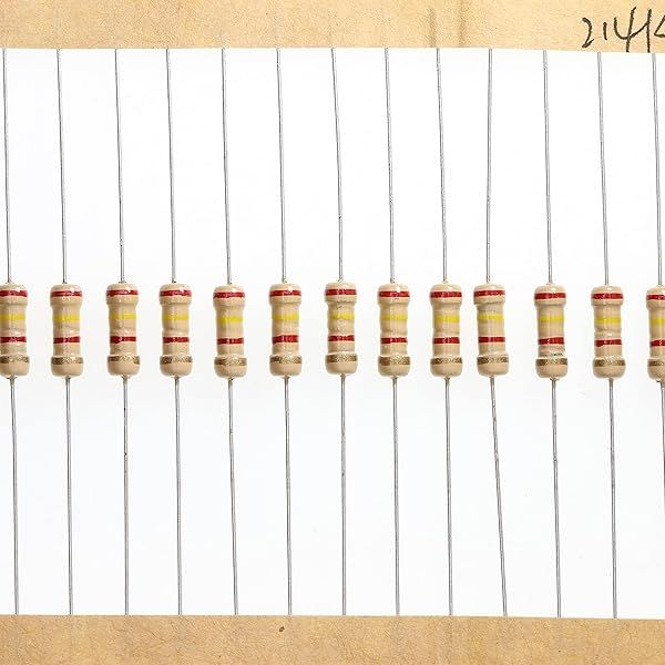 HUABAN 100 Pieces 0.5 Watts 1 2W 2K4 Ohm 5% Carbon Film Resistor