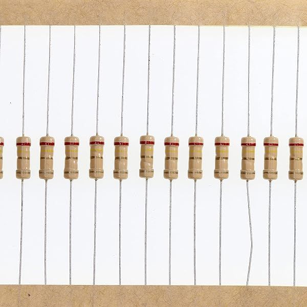 HUABAN 100 Pieces 0.5 Watts 1 2W 2R4 2.4 Ohm 5% Carbon Film Resistor