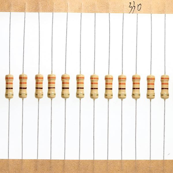 HUABAN 100 Pieces 0.5 Watts 1 2W 330R 330 Ohm 5% Carbon Film Resistor