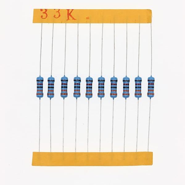 HUABAN 100 Pieces 0.5 Watts 1 2W 33K Ohm 1% Metal Film Resistor
