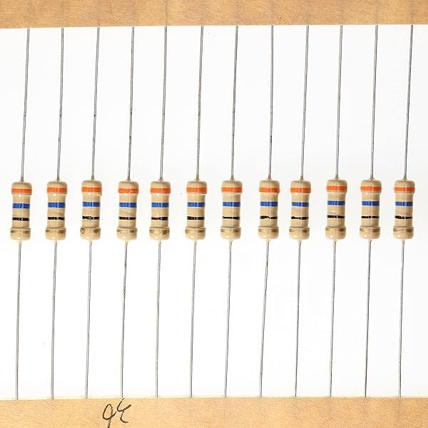 HUABAN 100 Pieces 0.5 Watts 1 2W 36R 36 Ohm 5% Carbon Film Resistor