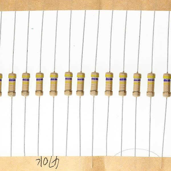 HUABAN 100 Pieces 0.5 Watts 1 2W 470K Ohm 5% Carbon Film Resistor