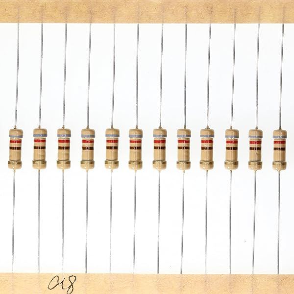 HUABAN 100 Pieces 0.5 Watts 1 2W 820R 820 Ohm 5% Carbon Film Resistor