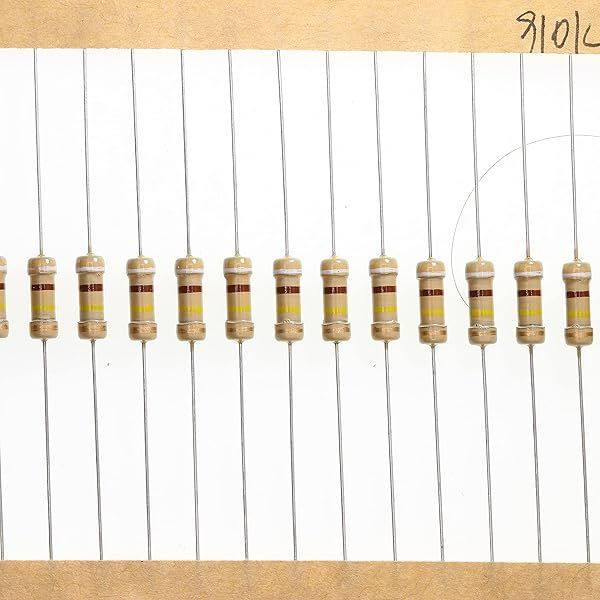 HUABAN 100 Pieces 0.5 Watts 1 2W 910K Ohm 5% Carbon Film Resistor
