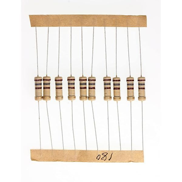 HUABAN 100 Pieces 1 Watts 1W 180R 180 Ohm 5% Carbon Film Resistor