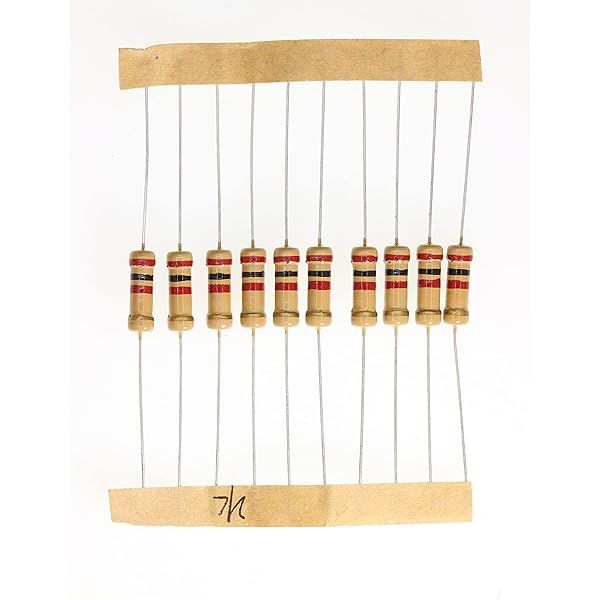 HUABAN 100 Pieces 1 Watts 1W 2K Ohm 5% Carbon Film Resistor