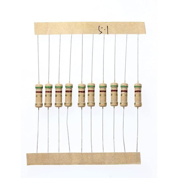 HUABAN 100 Pieces 1 Watts 1W 5R1 5.1 Ohm 5% Carbon Film Resistor