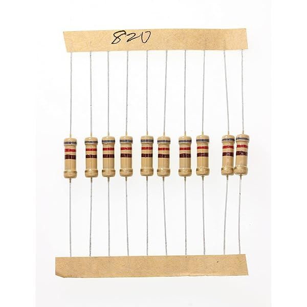 HUABAN 100 Pieces 1 Watts 1W 820R 820 Ohm 5% Carbon Film Resistor