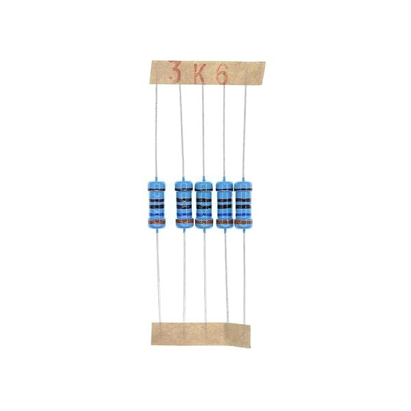 HUABAN 100PCS 1W 3K6 Ohm 1 Percent Metal Film Resistor High Precision for Electronics Projects