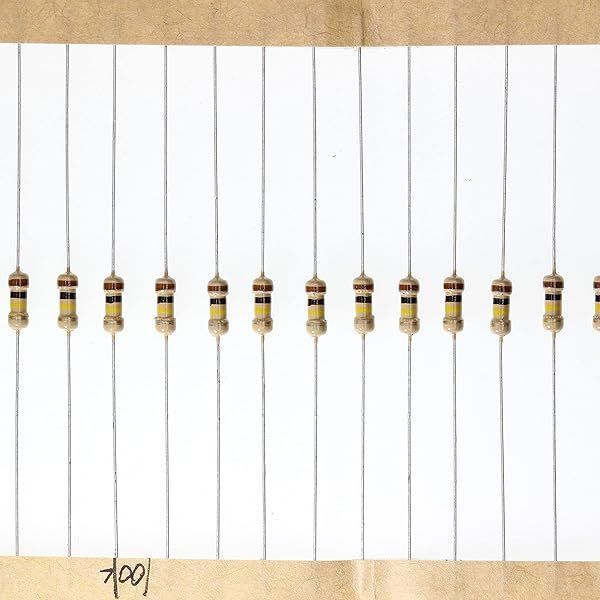 HUABAN 200 Pieces 0.25 Watts 1 4W 100K Ohm 5% Carbon Film Resistor