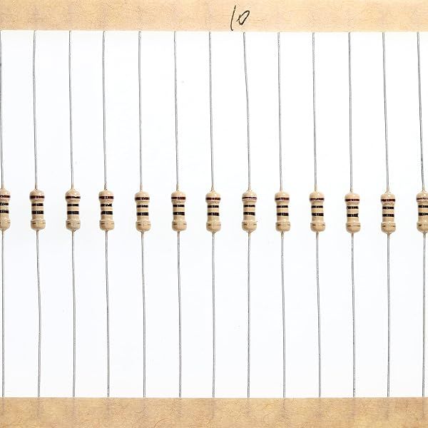 HUABAN 200 Pieces 0.25 Watts 1 4W 10R 10 Ohm 5% Carbon Film Resistor